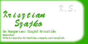 krisztian szajko business card