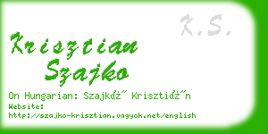 krisztian szajko business card